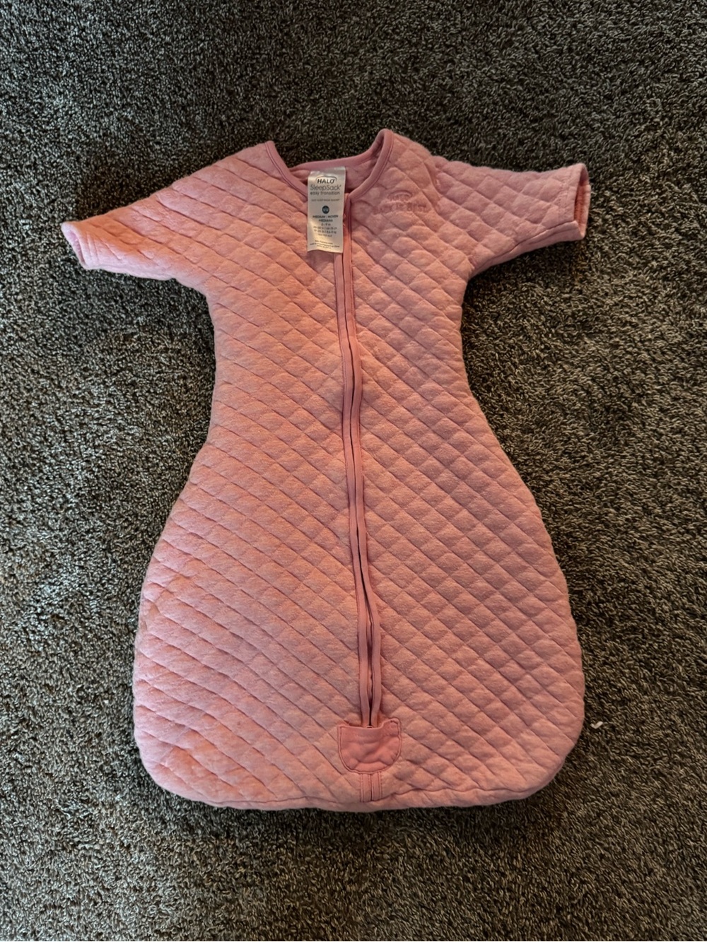 Halo Quilted Pink Baby Sleep Sack with Front Zipper